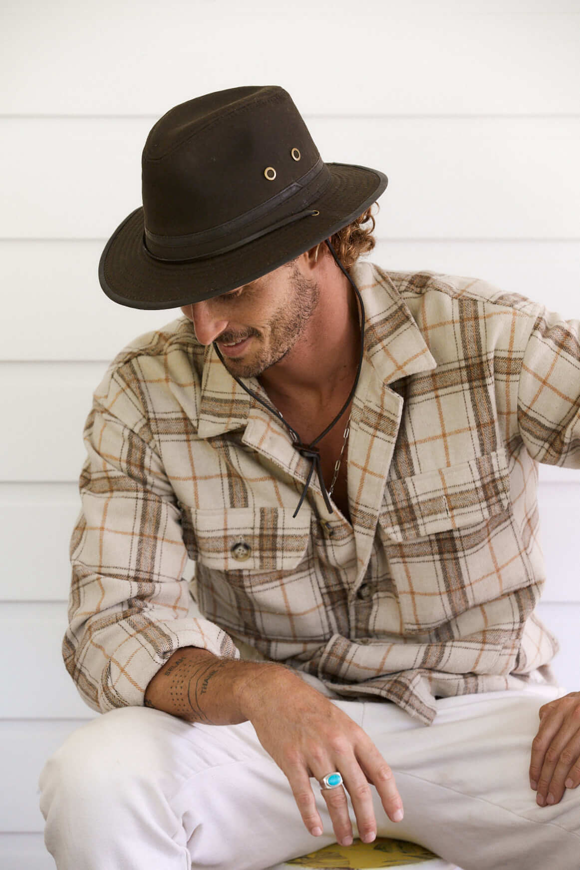 Mountain Trail Waxed Cotton Hat - Image 3